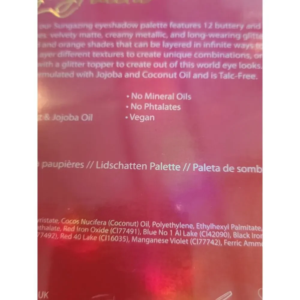 MT1 The Beauty Crop SunGazing Eyeshadow 12 Palette Cruelty-Free Vegan sealed NIB